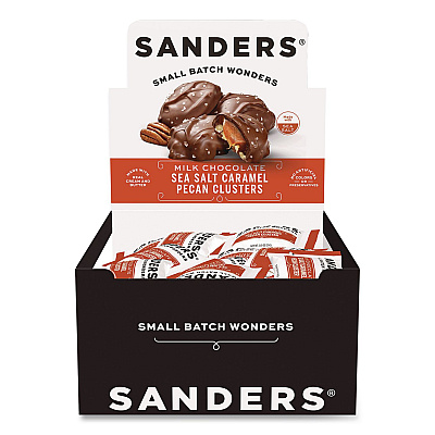 Performance Food Group Small Batch Wonders Snack-Size Sea Salt Caramel Pecan Cluster, 48 Pieces, 24 oz Box (MRY27160)