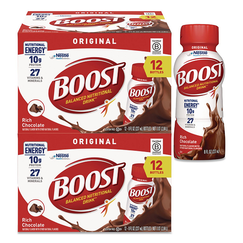 Boost Original Nutritional Drink, Rich Chocolate, 8 oz Bottle, 24/Carton (ZHC48120)