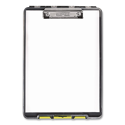 Dexas ClearView Clipcase Storage Clipboard, 0.35" Clip Capacity, Holds 8.87 x 12.25 Sheets, Gray/Yellow (5717803)