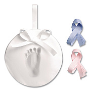 pearhead Babyprints Handprint or Footprint Keepsake Ornament Kit, 100% Baby Safe Impression Material/Shaping Ring/Ribbon/Pin (50020)
