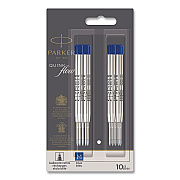 Quinkflow Refill for Parker Ballpoint Pen, Medium Conical Tip, Blue Ink, 10/Pack (2119154)
