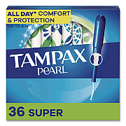 Tampax Pearl Tampons, Super Absorbency, 36/Pack (00370)