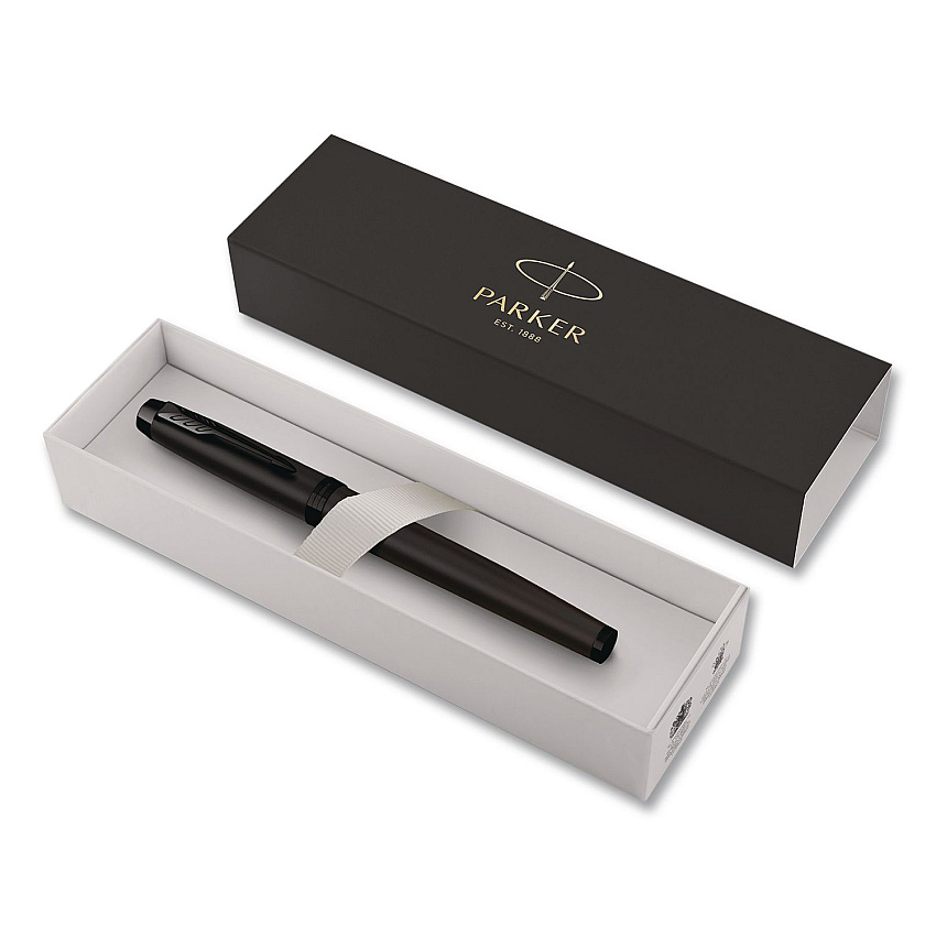 Parker IM Rollerball Pen, Monochrome Collection, Stick, Fine, Black Ink, Matte Black/PVD Barrel (2127743)