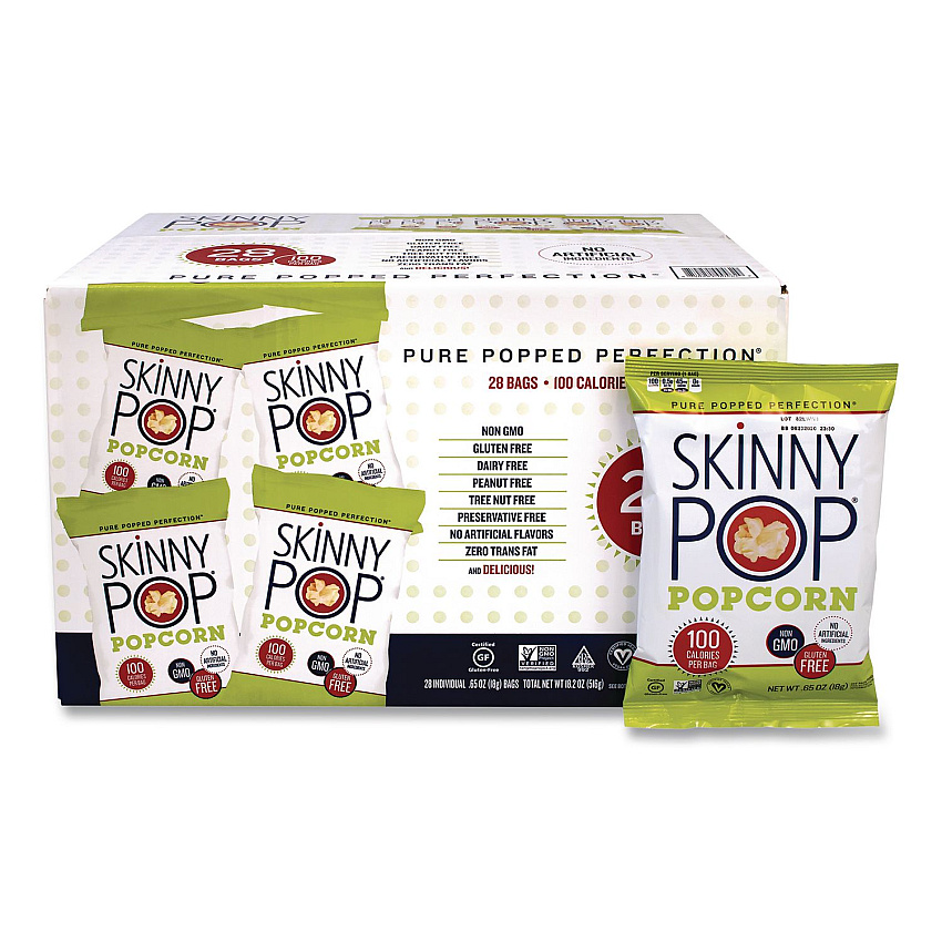 SkinnyPop Popcorn Popcorn Popcorn Popcorn, Original, 0.65 oz Bag, 28/Carton (SKP00462)