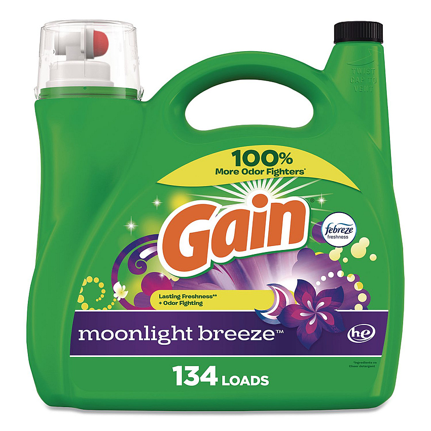 Gain Liquid Laundry Detergent, HE Compatible, Moonlight Breeze, 194 oz Bottle (19112)