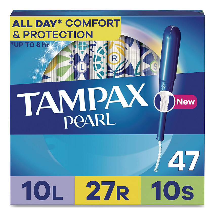 Tampax Pearl Tampons, Light/Regular/Super Absorbency, 47/Pack (71447)