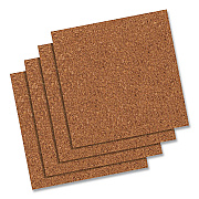 Quartet Cork Bulletin Board Tiles, 1 ft x 1 ft, Brown Surface, Frameless, 4/Pack (102)