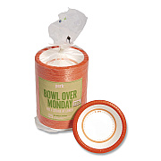 Perk Heavy-Weight Paper Bowls, 12 oz, White/Orange, 125/Pack (24375275)