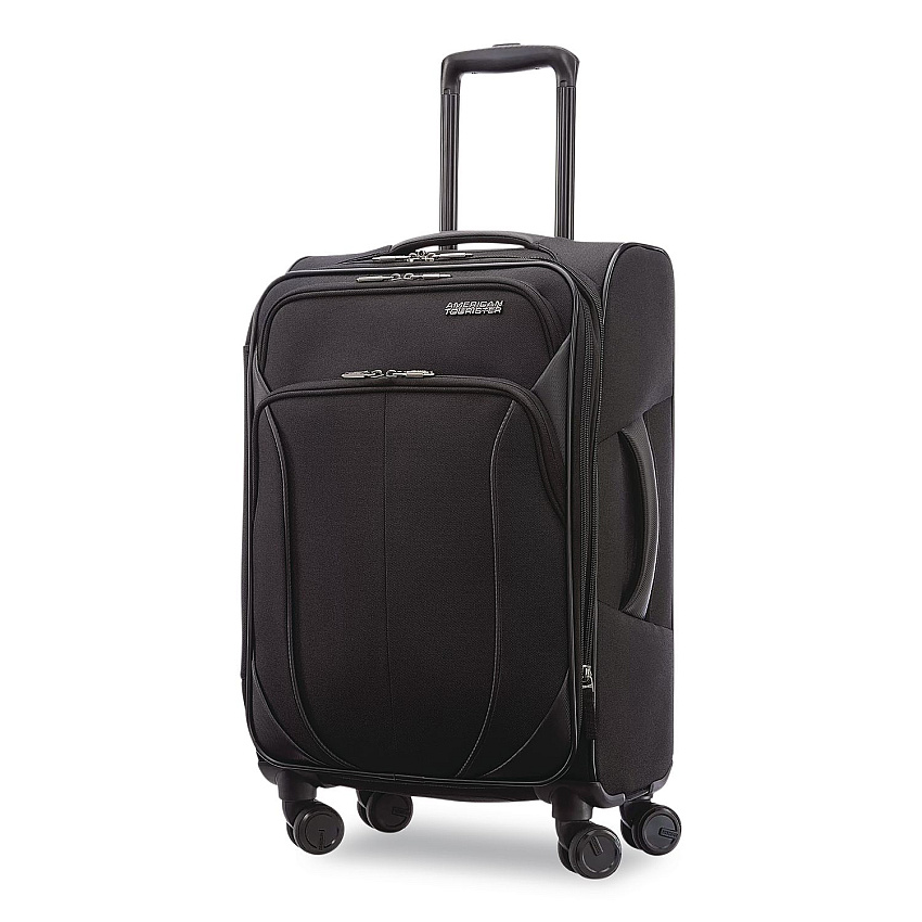 AMERICAN TOURISTER 4 KIX 2.0 Softside Spinner Suitcase, 14.5 x 9.5 x 23.5, Black (1423521041)
