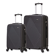 TUCCI VOYAGE Vertice ABS 2-Piece Luggage Set, Black (V000102PCBLK)