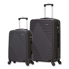 TUCCI VOYAGE Vertice ABS 2-Piece Luggage Set, Black (V000102PCBLK)