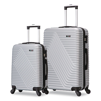 TUCCI VOYAGE Vertice ABS 2-Piece Luggage Set, Silver (V000102PCSLV)