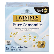 TWININGS Tea Bags, Pure Camomile, 0.05 oz Tea Bag, 50/Box (TNA53651)