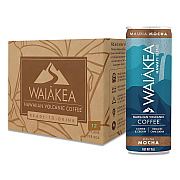 Waiakea Hawaiian Volcanic Cold Brew Coffee, Mauna Mocha, 11 oz Can, 12/Carton (NOV00627)