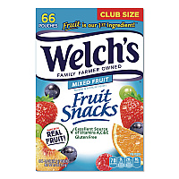 Welch's Mixed Fruit Snacks Club Size, 0.8 oz Packet, 66/Box (24328406)