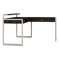 Whalen Asherton L-Shaped Corner Desk, 60" x 60" x 35.88" (Left) and 30" (Right), Fawn Aged Oak/Titanium (SPUSASHD)