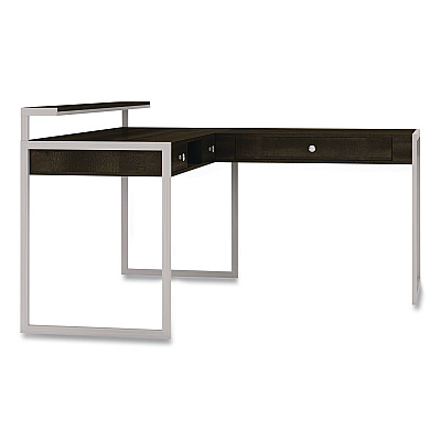 Whalen Asherton L-Shaped Corner Desk, 60" x 60" x 35.88" (Left) and 30" (Right), Fawn Aged Oak/Titanium (SPUSASHD)