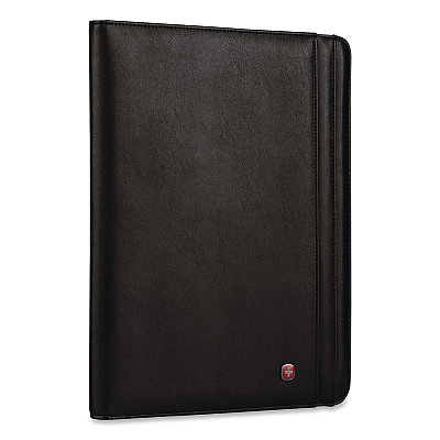 Wenger Merit Vinyl Padfolio, 8.5 x 11 Pad, 10.2 x 13, Open Style Closure, Black (601388)