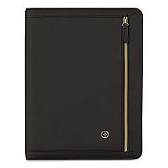 Wenger Amelie Polyester Padfolio with Zipper Closure, 8.5 x 11 Pad, 10.2 x 13, Zipper Closure, Black (601676)