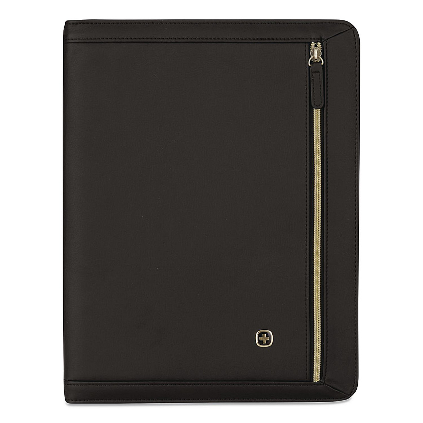 Wenger Amelie Polyester Padfolio with Zipper Closure, 8.5 x 11 Pad, 10.2 x 13, Zipper Closure, Black (601676)