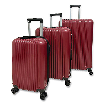 TUCCI FORTE Banda ABS 3-Piece Luggage Set, Red (F000203PCRED)