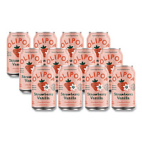 OLIPOP Prebiotic Soda, Strawberry Vanilla, 12 oz Can, 12/Carton (ICO70291)