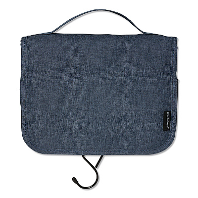 Brookstone Fabric Toiletry Bag, 8.66 x 3.35 x 8.46, Blue (BNKM0001)