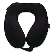 Brookstone Memory Foam Fabric Travel Pillow, One Size Fits Most, 9.84 x 5.5 x 11, Black (BNPM0001)