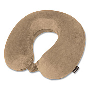 Brookstone U-Shaped Memory Foam Travel Pillow, 11.8 x 3.74 x 12.6, Khaki (BNPM0004)