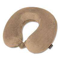 Brookstone U-Shaped Memory Foam Travel Pillow, 11.8 x 3.74 x 12.6, Khaki (BNPM0004)