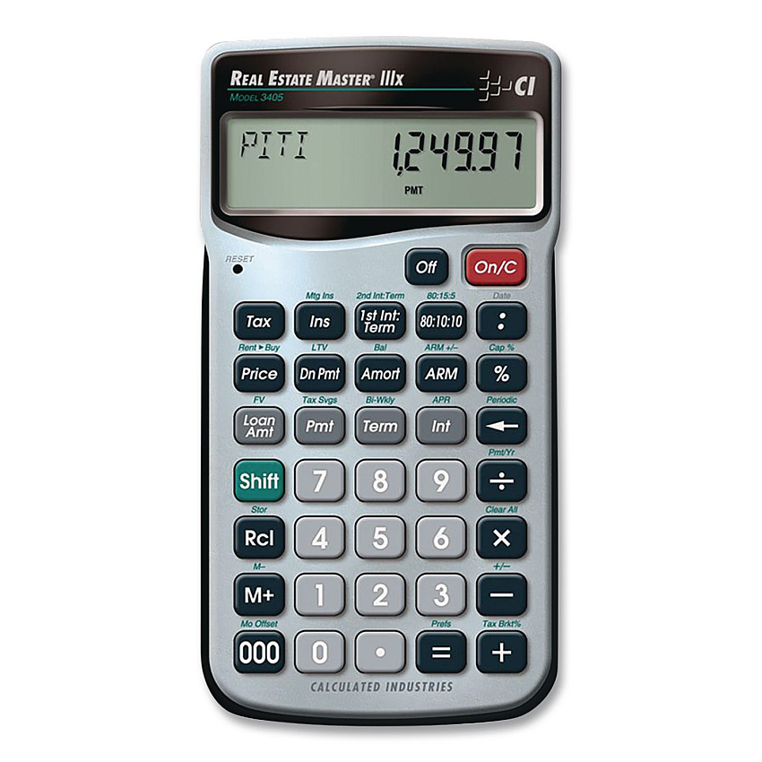 Calc Industries Master 3405 Real Estate and Mortgage Calculator, 9-Digit LCD