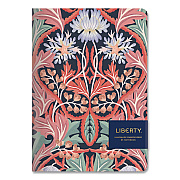Chronicle Books Liberty London Embroidered Cover Journal, Floral Artwork, Medium/College Rule, Green/Pink/White Cover, (50) 10 x 7 Sheets (978073536557)