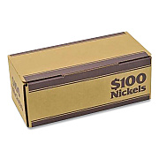 CONTROLTEK Nickels Coin Box, Accommodates $100 in Nickels, 15.5" x 19.25" x 4.5", Blue/Kraft, 50/Pack (560060)