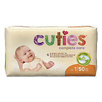 Cuties Complete Care Diapers, Size 1, 8 lbs to 14 lbs, 200/Carton (CR1001)