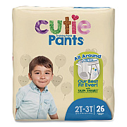 Cuties CutiePants Refastenable Training Pants for Boys, 2T-3T, Up to 34 lbs, 104/Carton (CR7007)