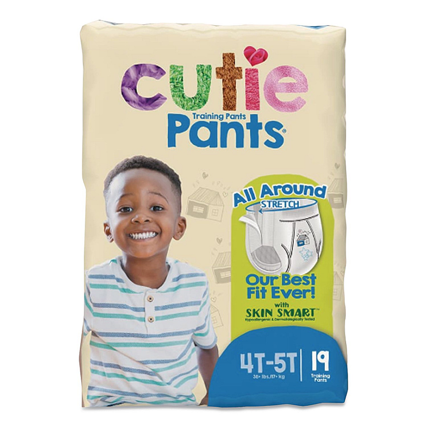 Cuties CutiePants Refastenable Training Pants for Boys, 4T-5T, 38 lbs to 50 lbs, 76/Carton (CR9007)