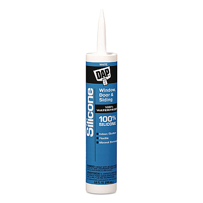 DAP 100 Percent Silicone Rubber Sealant, 9.8 oz Capsule/Cartridge, White, 12/Pack (7079808646)