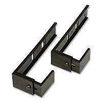 deflecto Partition Brackets for Wall Files and File Pockets, Compatible with 1.5" to 2.5" Thick Walls, Black, Pair (806177)