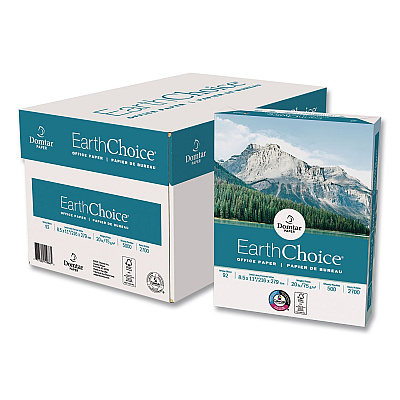 Domtar EarthChoice Office Paper, 92 Bright, 20 lb Bond Weight, 8.5 x 11, White, 500/Ream (2700RM)