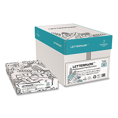 Lettermark Colors 30% Recycled Multipurpose Color Paper, 20 lb Bond Weight, 8.5 x 14, Blue, 500 Sheets/Ream, 10 Reams/Carton (94286RMCT)
