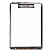 Dexas ClearView Clipcase Storage Clipboard, 0.35" Clip Capacity, Holds 8.87 x 12.25 Sheets, Gray/Orange (5717804)