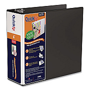 Stride QuickFit D-Ring View Binder, 3 Rings, 4" Capacity, 11.5 x 8, Black (870601)