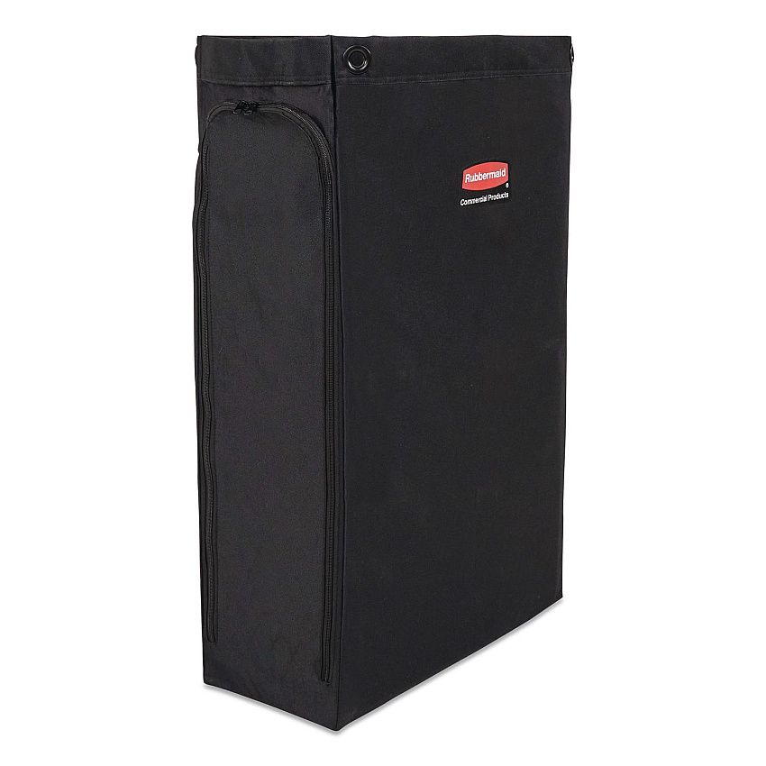 Side Load Linen Bag for Rubbermaid Commercial 2202581, 2202527, 2202587 Carts, 3.7 Bushels, 9 x 21.1 x 33, Black, 4/CT (2202526)