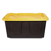 GreenMade Storage Bin with Snap Lid, 108 qt, 20.5 x 30.5 x 14.7, Black/Yellow (669871)