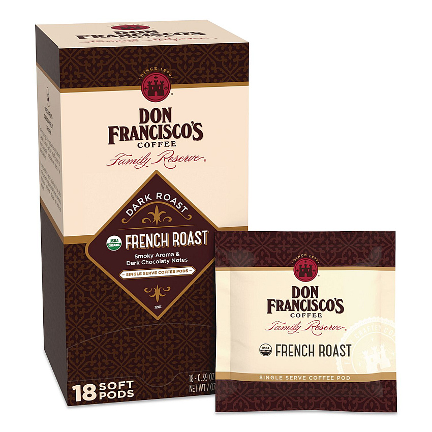 Don Francisco's Coffee French Roast Soft Pod, 18/Box (FGS14508)