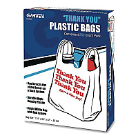Garvey Plastic Shopping Bags, "Thank You - Have a Nice Day", Cut-Out Handles, 22 x 11.5 x 6, White/Red, 250/Box (063036)