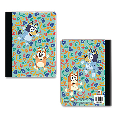 Innovative Designs Licensed Composition Book, Bluey and Bingo, Wide/Legal Rule, Multicolor Cover, (100) 9.75 x 7.5 Sheets (717096BLUSA)