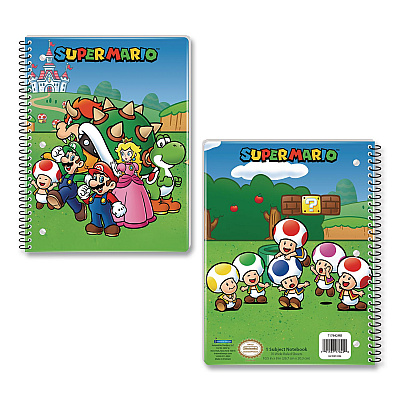 Innovative Designs Licensed Spiral Notebook, Super Mario, 1-Subject, Wide/Legal Rule, Multicolor Cover, (70) 10.5 x 8 Sheets (717842MBSA)