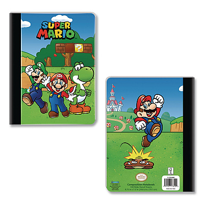 Innovative Designs Licensed Composition Book, Super Mario, Wide/Legal Rule, Multicolor Cover, (100) 9.75 x 7.5 Sheets (717850MBSA)
