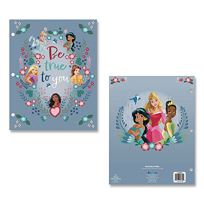 Innovative Designs Licensed Two-Pocket Folder, Disney Princesses, Side: 3-Hole Punched, Accommodates (50) 11 x 8.5 Sheets, Multicolor (718358PRSA)